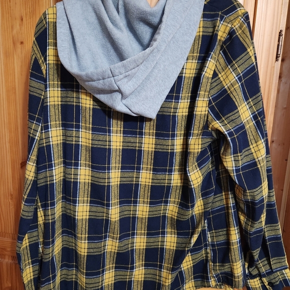 Mens plaid button hoodies - Picture 7 of 7